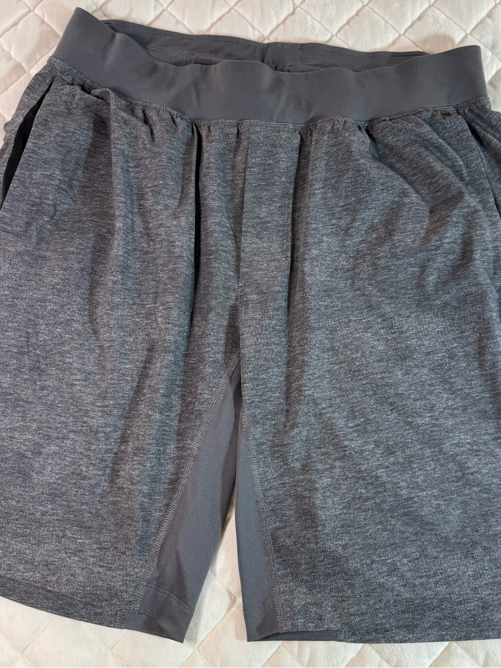Lululemon T.H.E. Short Gray Heathered Athletic Workout Gym Shorts Men's Size L